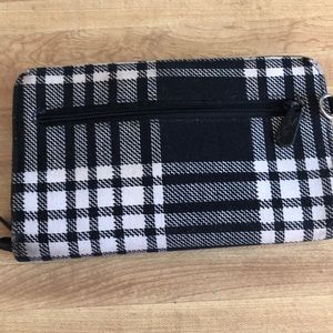 Black and white plaid 31 wallet